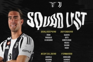 尤文公布战拉齐奥大名单:弗拉霍维奇领衔锋线,洛卡特利坐镇中场